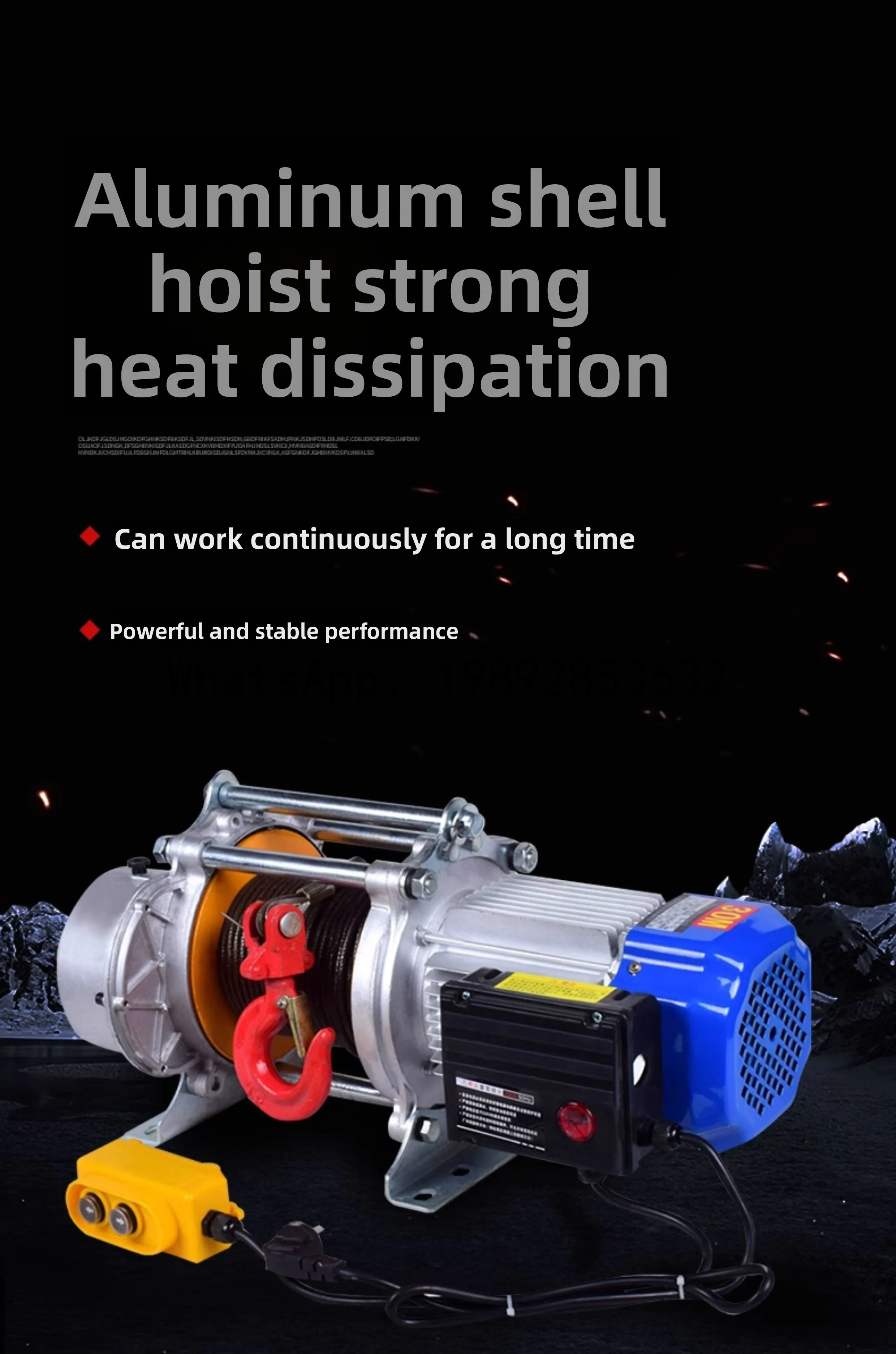 

B1 Aluminum Shell Winch 380V Hoist Lifting Machine Household Crane 2 Ton 220v Electric Lifting