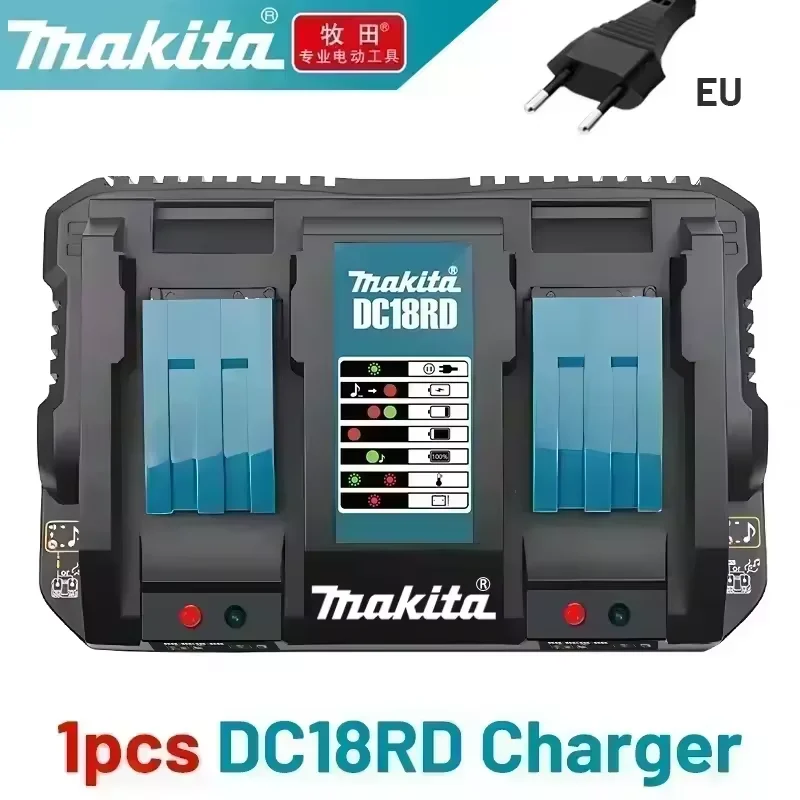Originele Makita 18V 4-slots snellader DC18RD voor BL1860 BL1850 BL1030 BL1860B, 6.0Ah 5.0Ah 3.0Ah Li-ion accu's