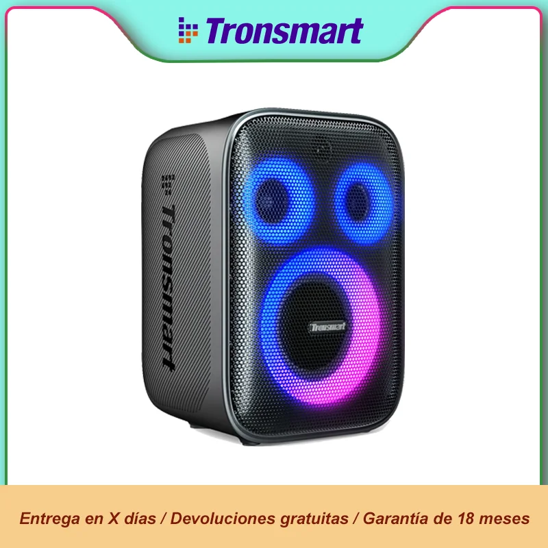 Tronsmart Halo 200 Lautsprecher 120W Bluetooth Leistungsstarker Party-Lautsprecher mit 3-Wege-Soundsystem, Kabelgebundenem Mikrofon & Gitarreneingang, APP-Steuerung