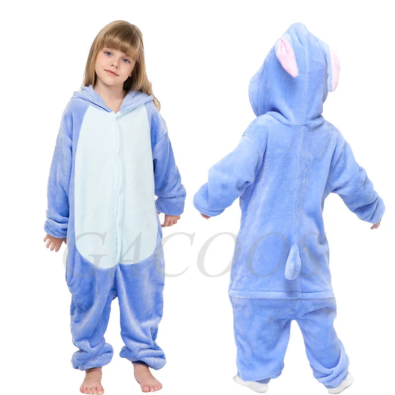 kids panda pajamas children dinosaur pijama girls unicorn kigurumi onesies boys stitch jumpsuits flannel blanket sleepers