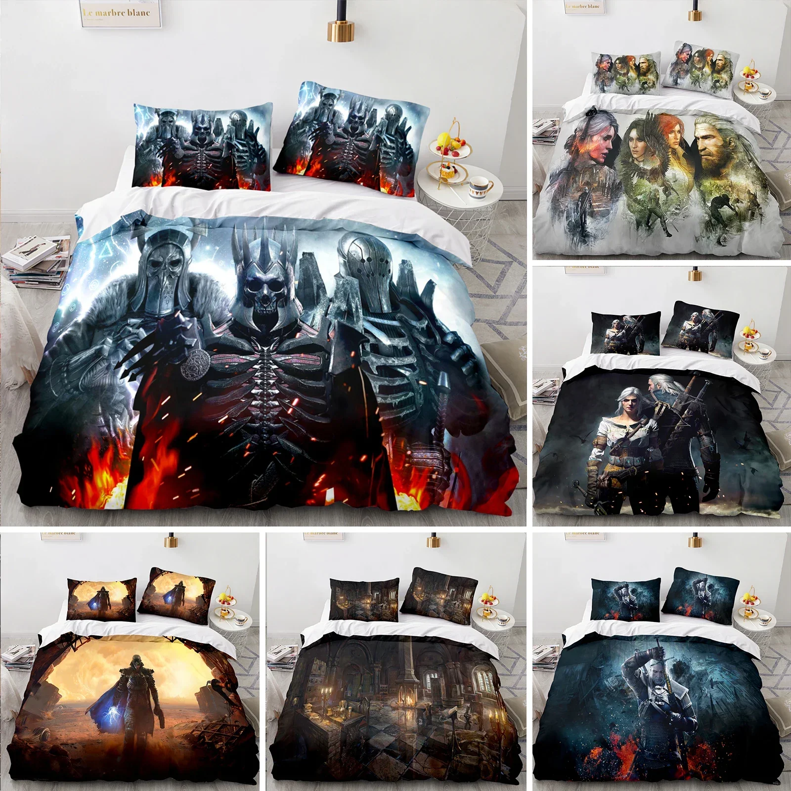 3D Printed Witchers Bedding Set Duvet Cover Bedroom Comforter Covers Single Twin King ​Size Quilt Cover Home Textile 2/3PCS