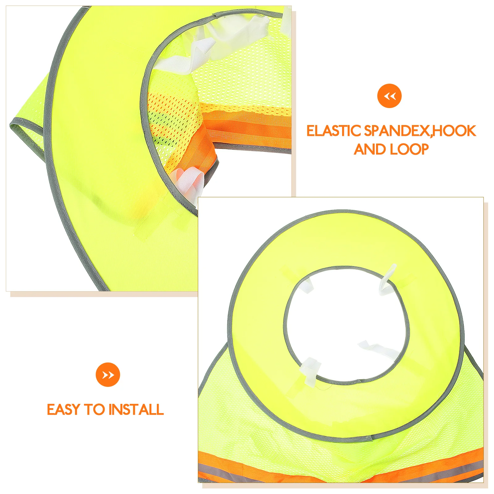 

Hard Hat Brim Shade Full Sun Visor Safety Reflective Band Fluorescent UV Protection Cooling Neck Outdoor