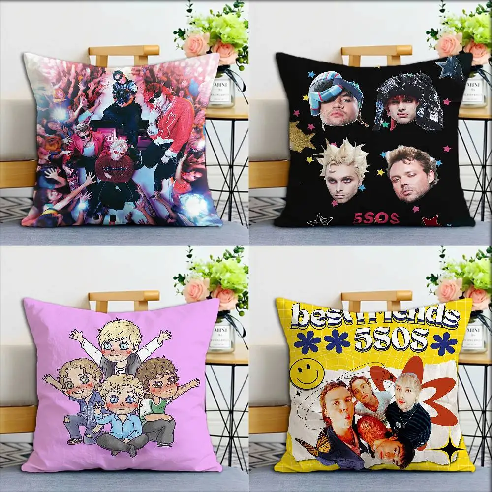 

5 S-Seconds of Summers 5SOS World Various Sizes Square Pillow Case For Car Home Bedchamber Decor