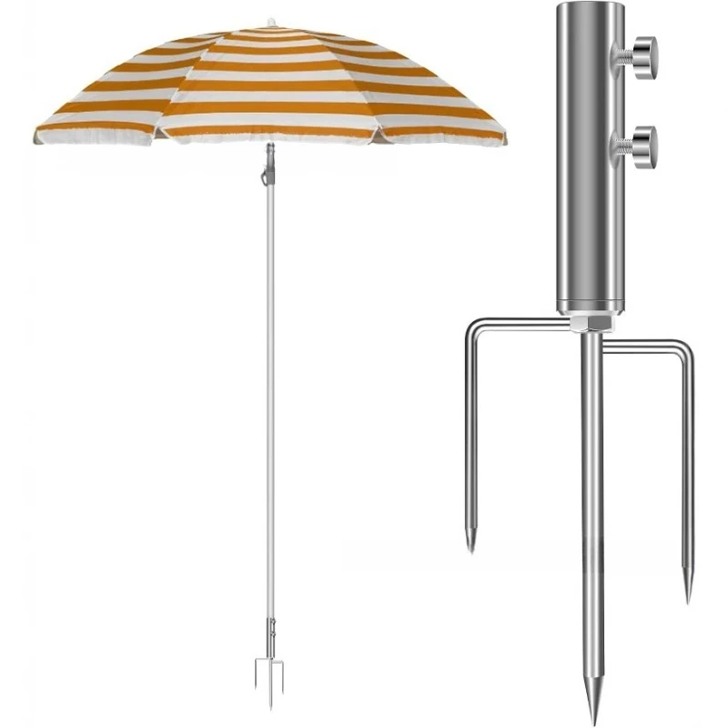 Heavy Duty Stainless Steel Tripod Umbrella Anchor Anti-rust Fishing Umbrella Ground Insert Outdoor Sand Fixed Base Stand