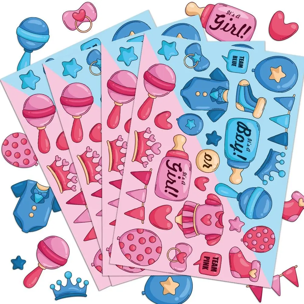 Бумажные наклейки с определением пола ребенка, самоклеящиеся этикетки ручной работы для детского душа, альбом для вырезок, сделай сам, наклейки для мальчиков и девочек