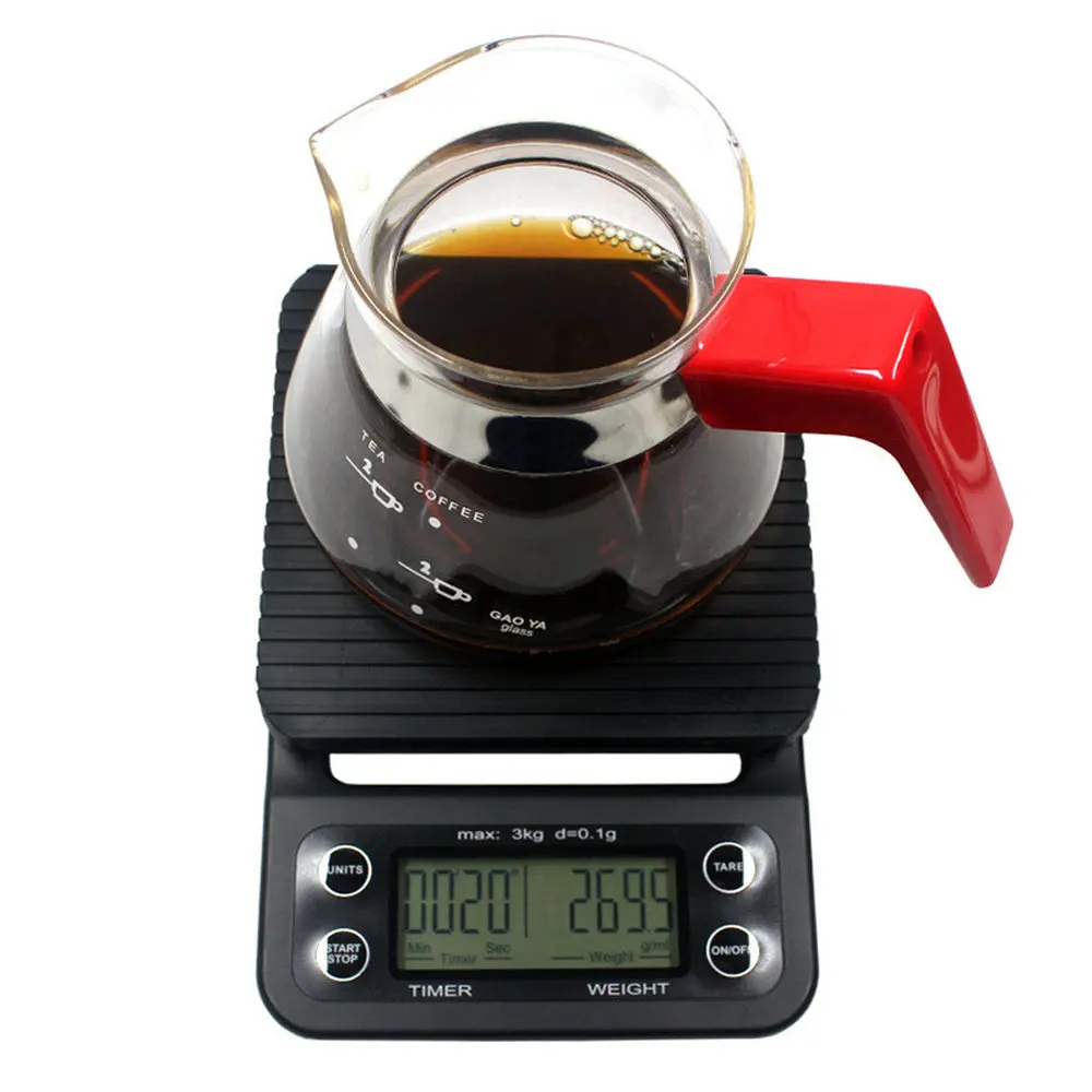 Portable 3kg 0.1g Drip Coffee Scale With Timer Electronic Digital Kitchen Scale New Design High Precision LCD Electronic Scales
