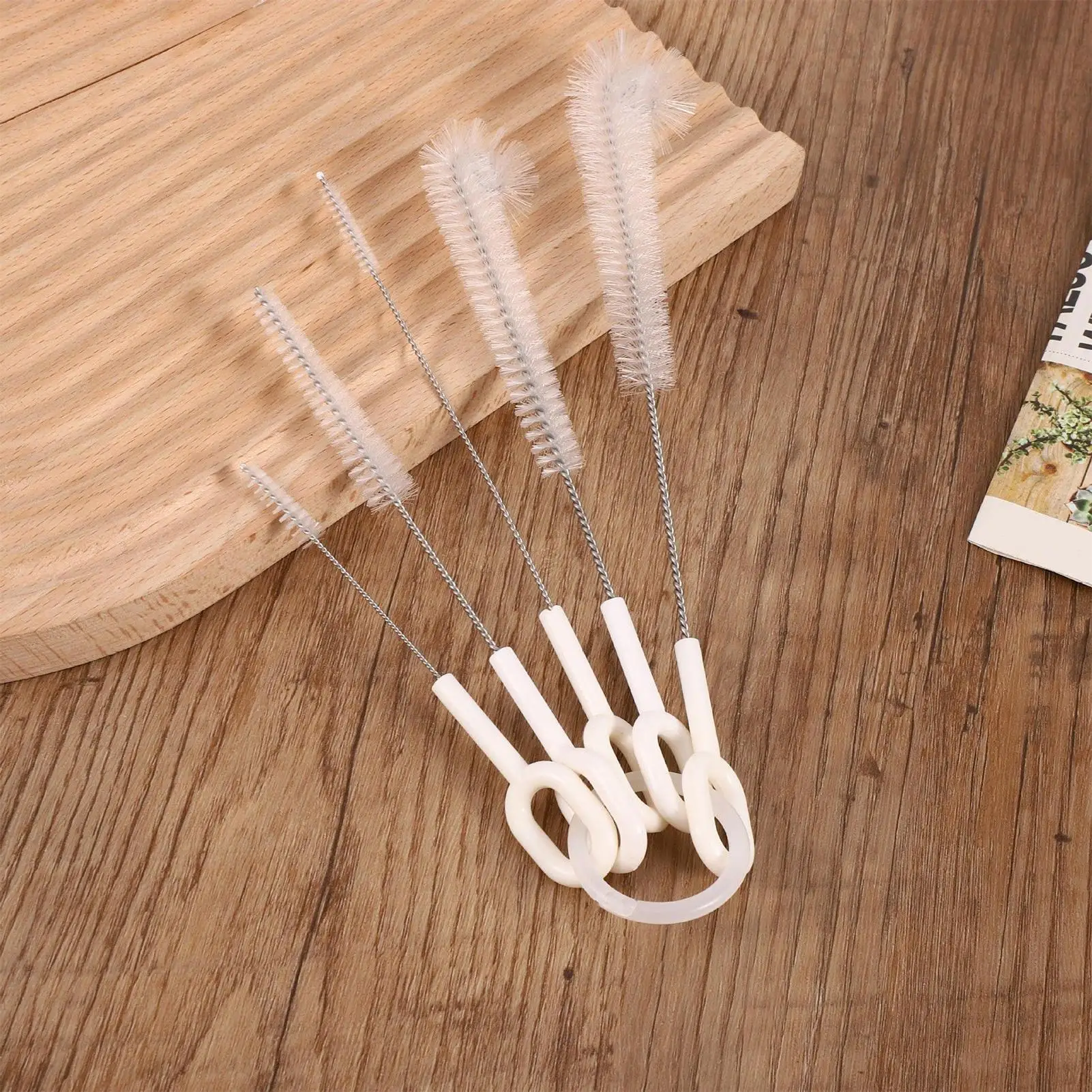 5pcs Water Bottle Brush Washing Cups Scrubber Tools Bottle Scrubber Brush for Cleaning for Lids Straws Nipple Breast Pumps view 4