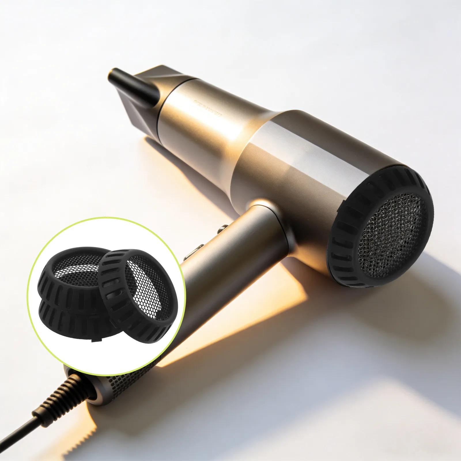

3Pcs Hair Dryer Back Cover Replacement Rear Housing with Fine Mesh Intake Screen Compatible with Most Blow Dryers for Home Salon