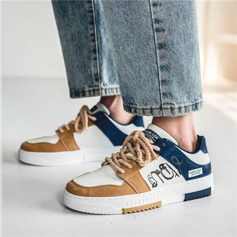 2024 Mode-Designer Schoenen Mannen Casual Platform Stiekem Veters Student Sneakes Mens Gevulkaniseerde Schoenen Zapatillas Hombre