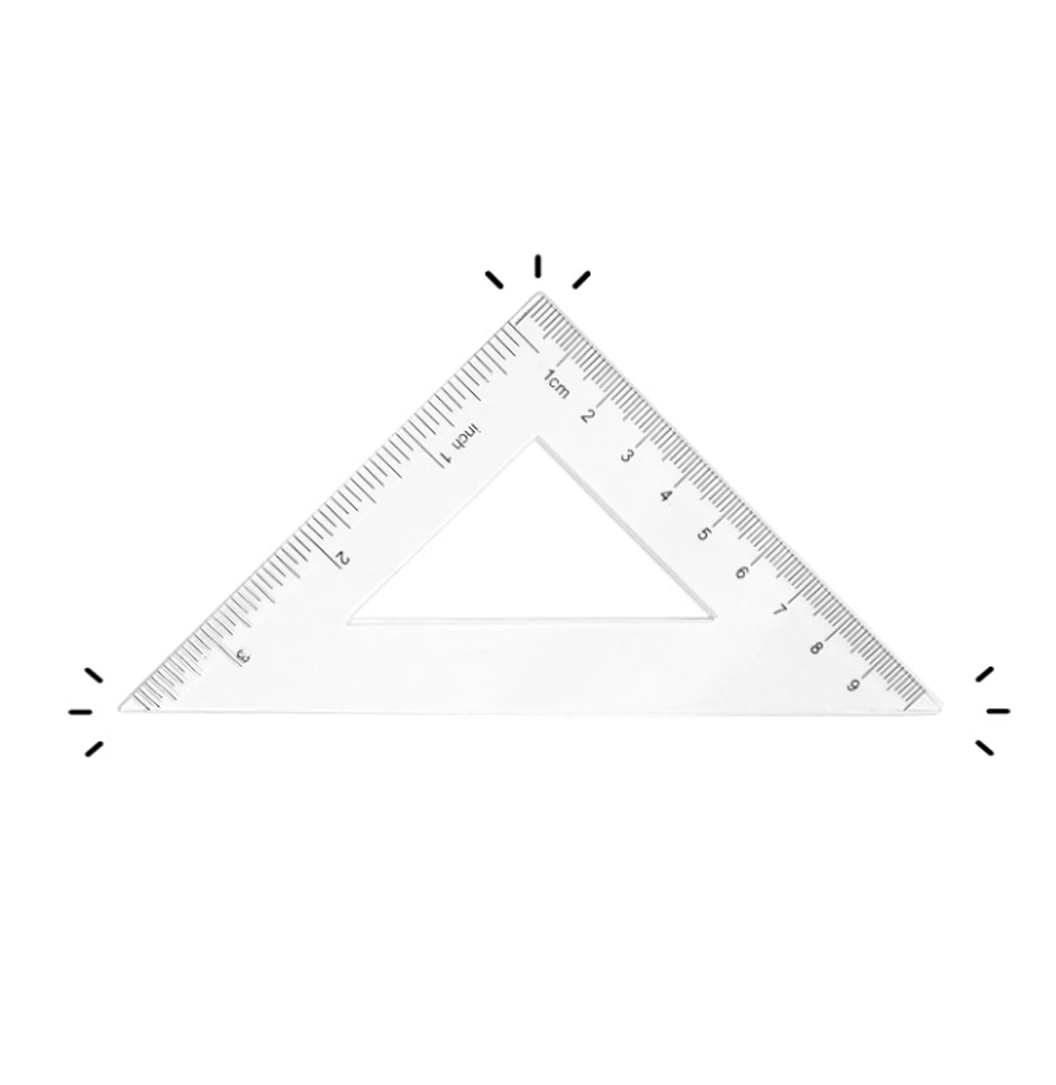 Student Set Ruler Ruler Four Piece Triangle Ruler Straight Ruler Protractor Set Material Multi-Size Student Tools