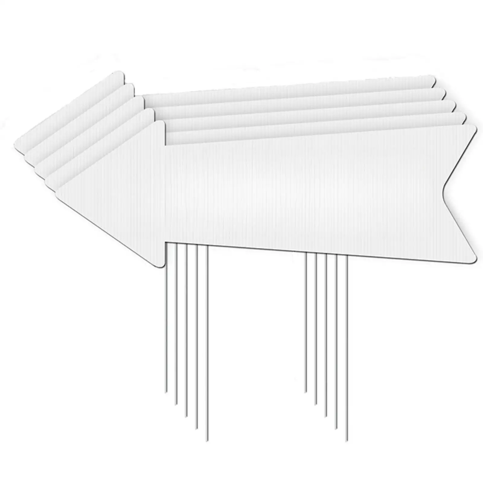 Outdoor Yard Sign Blank Directional Arrow Corrugated Plastic Lawn Decor Custom Text Sign with Ground Stakes for Open House Party