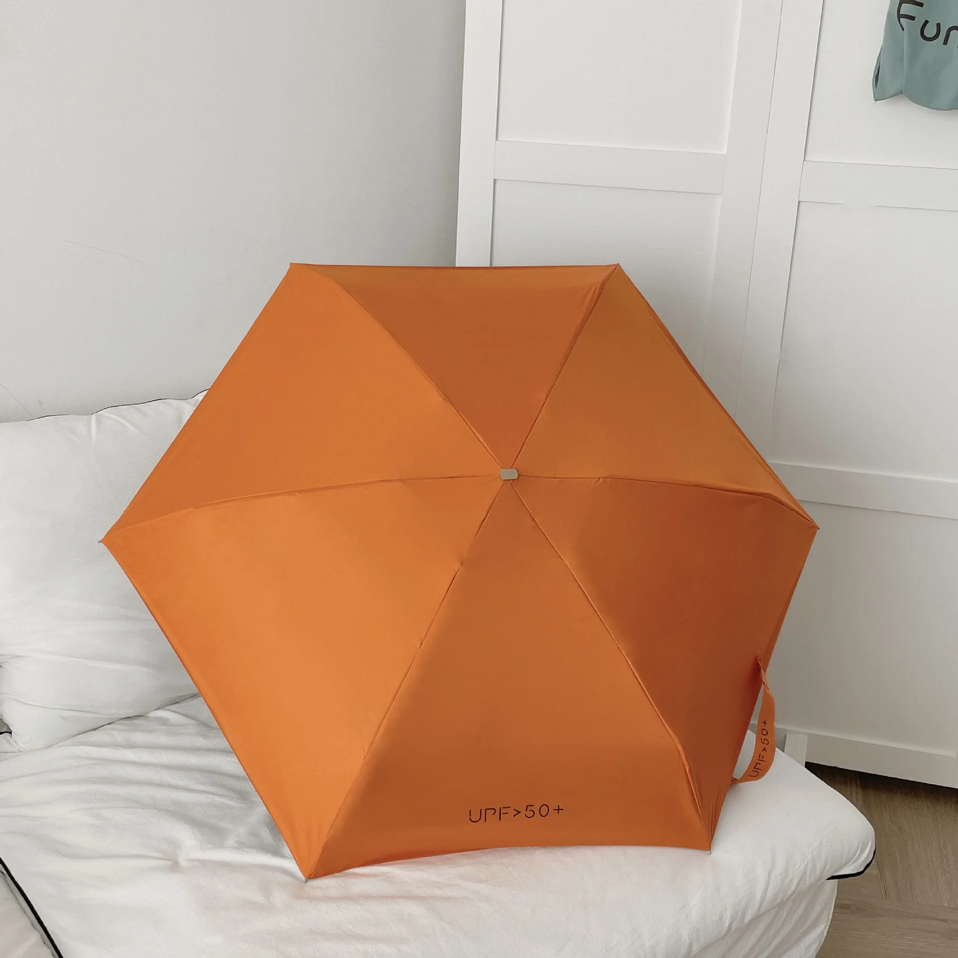 مظلة مسطحة بخمسة أضعاف، مظلة شمسية مدمجة ومحمولة، مظلة كبسولة صغيرة، مظلة فينيل قابلة للطي #4