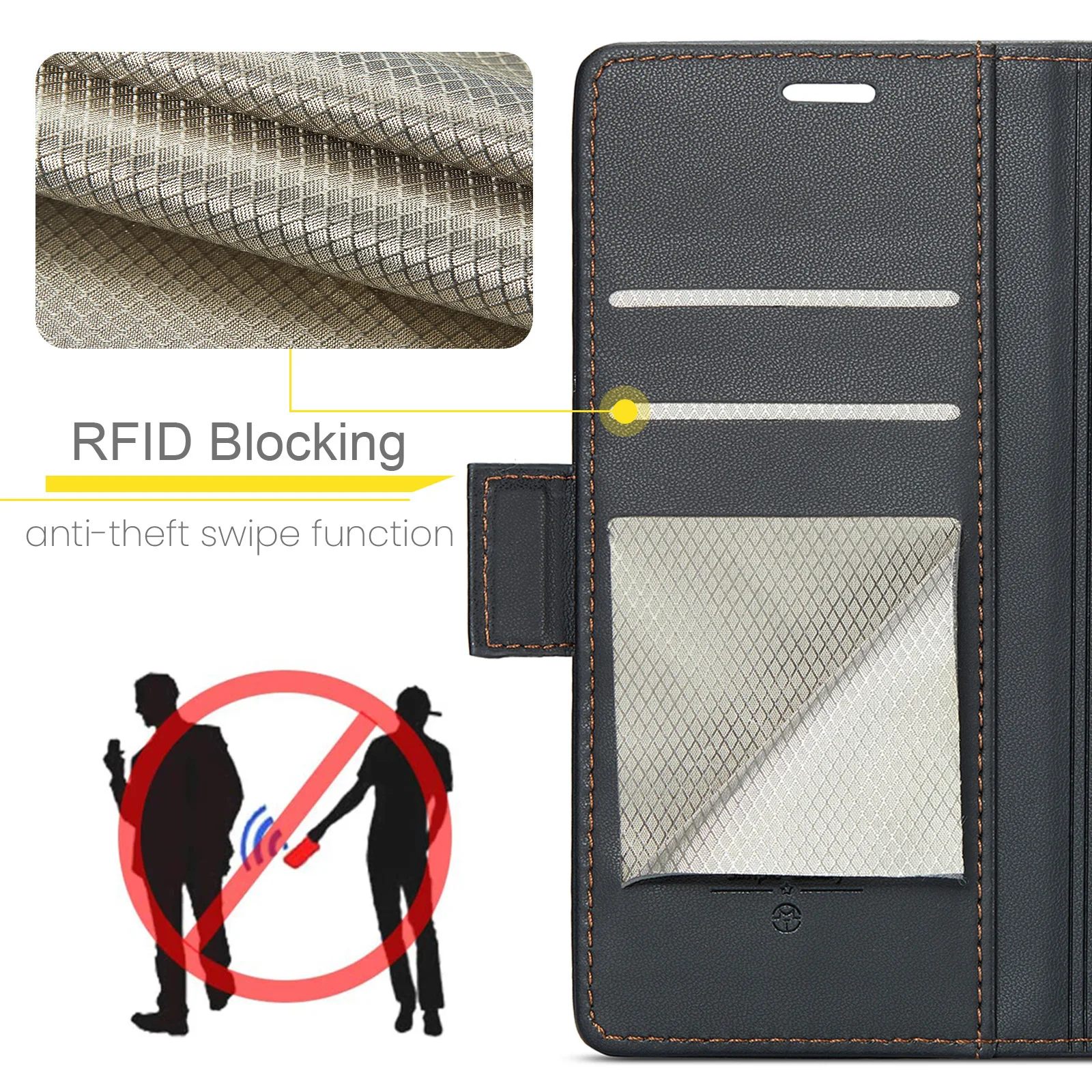 CaseMe RFID Blocking Wallet Case for Galaxy S24 Ultra S10 S20 S21 S22 S23 FE Card Holder Magnetic Clasp Leather Book Folio Case