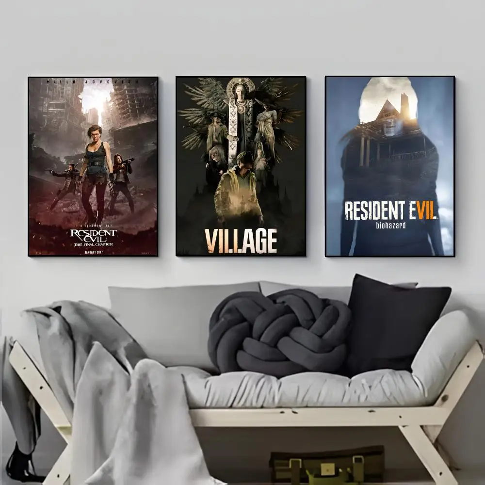 Game R-Resident E-Evil Poster Poster HD  Waterproof Wall Sticker Bar Living Room Decor Gift