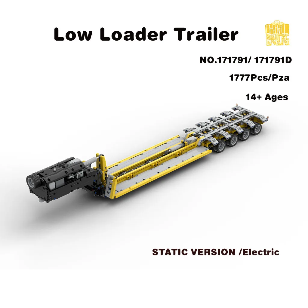 

MOC 171791 Low Loader Trailer Model With PDF Drawings Building Blocks Bricks DIY Toys Birthday Christmas Gifts