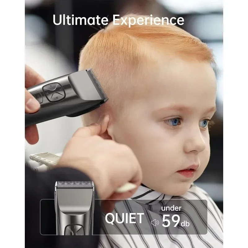 opove H5 Hair Clippers for Men, Professional Cordless Clippers with 250min Runtime & Smart LCD, Quiet Hair Trimmer, Black