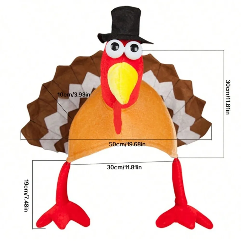 Cartoon Carnival Chicken Leg Hat Fancy Costume Festive Cap Turkey Hat Thanksgiving Decoration Carnival Hat Party