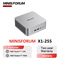 MINISFORUM AI X1 Mini PC AMD Ryzen 7 255 DDR5 32GB 1TB SSD WiFi 7 OCuLink DP 2.0  Office Desktop Computer Windows 11 Pro Mini PC