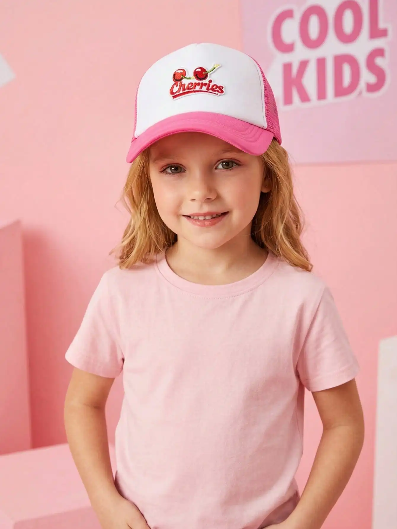1Pc 3-8Y Girls Rose Red Cherry Baseball Cap Cute Sweet Lightweight Summer Outdoor Sun Hat