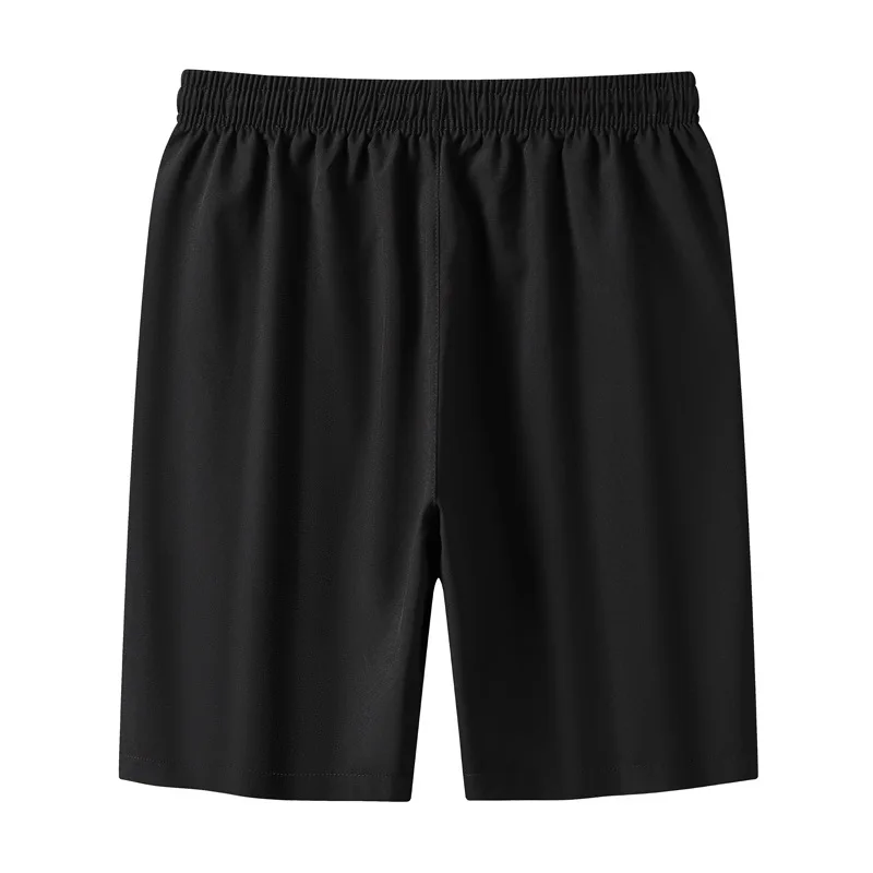 Outdoor Shorts Men Zippered Pocket Shorts Men\'s Knee-length Ice Silk Beach Shorts with Zipper Pockets Drawstring for Holiday