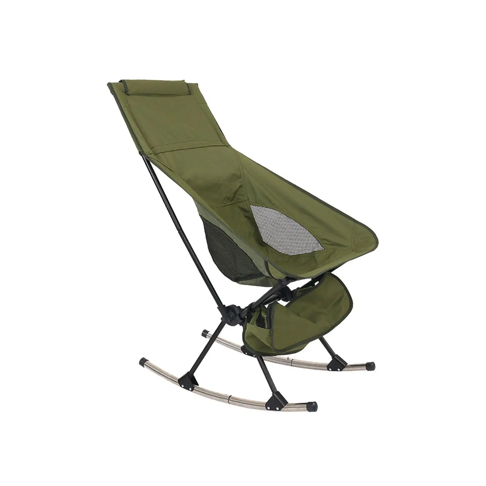 Folding Camping Chair Outdoor Rocker Camping Seat Camping Stool Chair Rocking Chair Beach Chair for Hiking Backpacking Garden