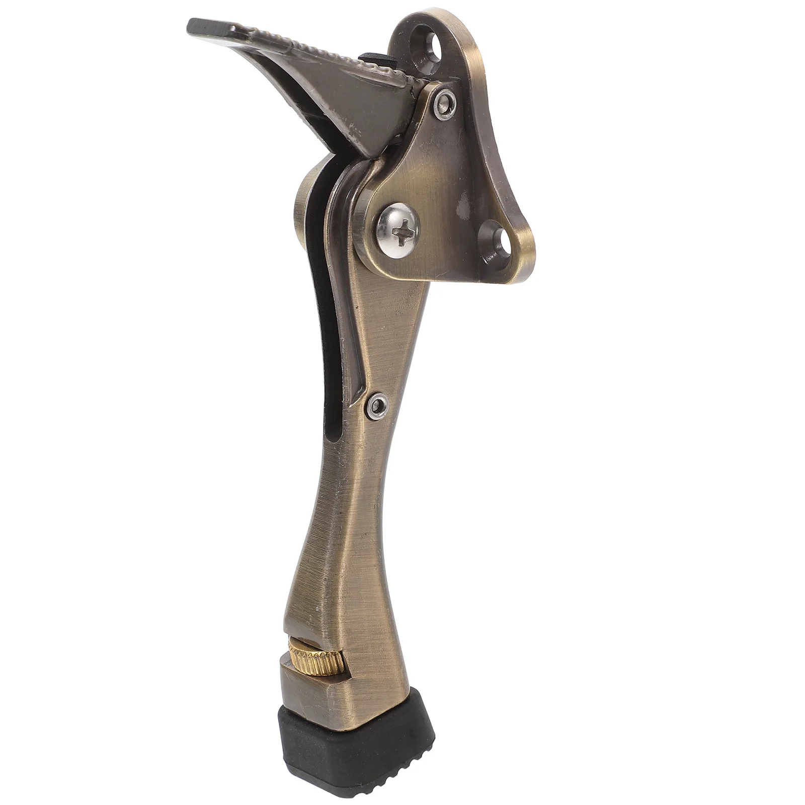 

Automatic Adjustable Door Stopper Gold Brass Heavy Duty Magnetic Stops Wall Protector Modern Handsfree Easy Installation