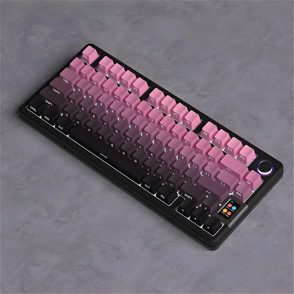 Gradual change light transmission, cherry keycaps, full set, pink PBT suitable for gaming mechanical keyboard accessories