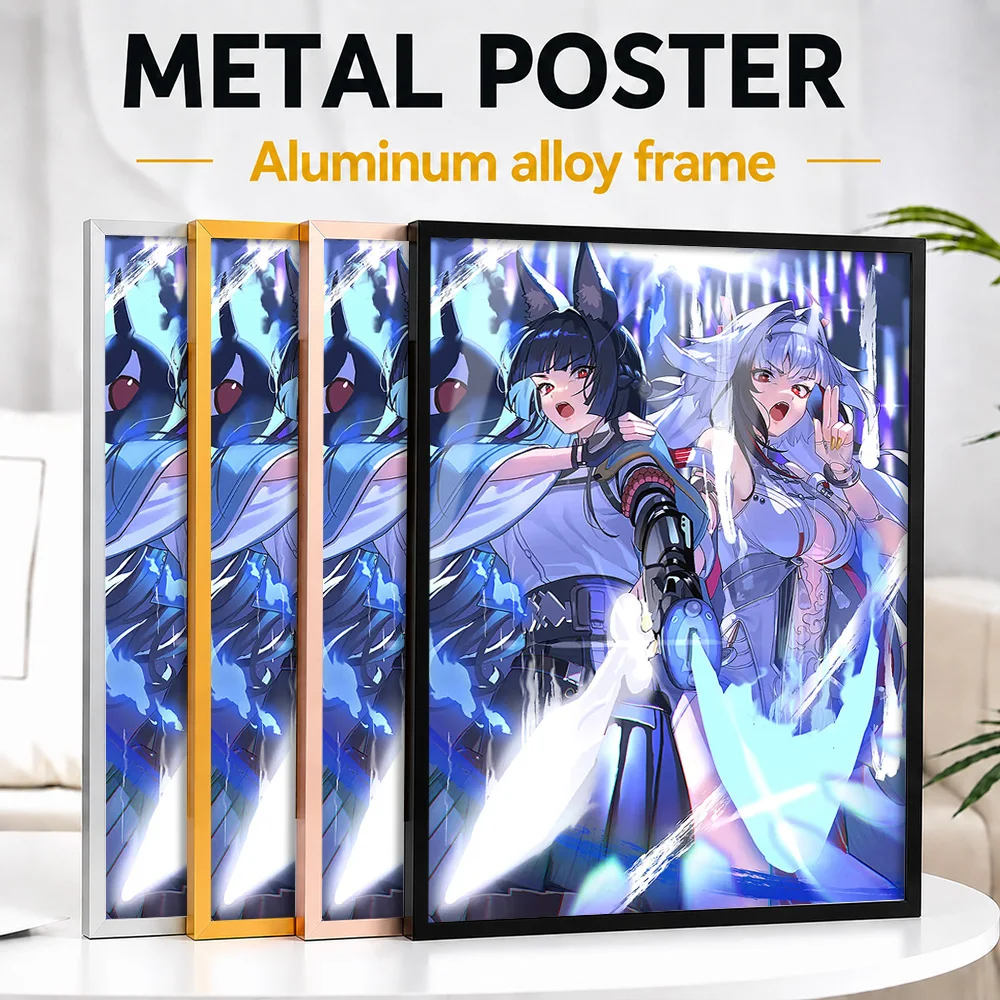 Zenless Zone Zero Miyabi And Ye Shunguang Framed Metal Poster Customized Comic Style Wall Art In Bedroom, Gaming Enthusiast Gift