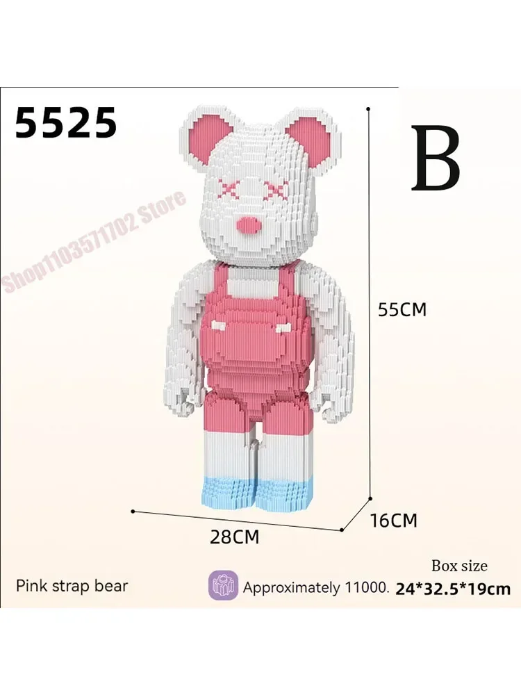 

Bearbrick 3D Microparticles Violent Bear 19cm Building Blocks Mini Model Micro Assembled Bricks Children Toys for kids friends