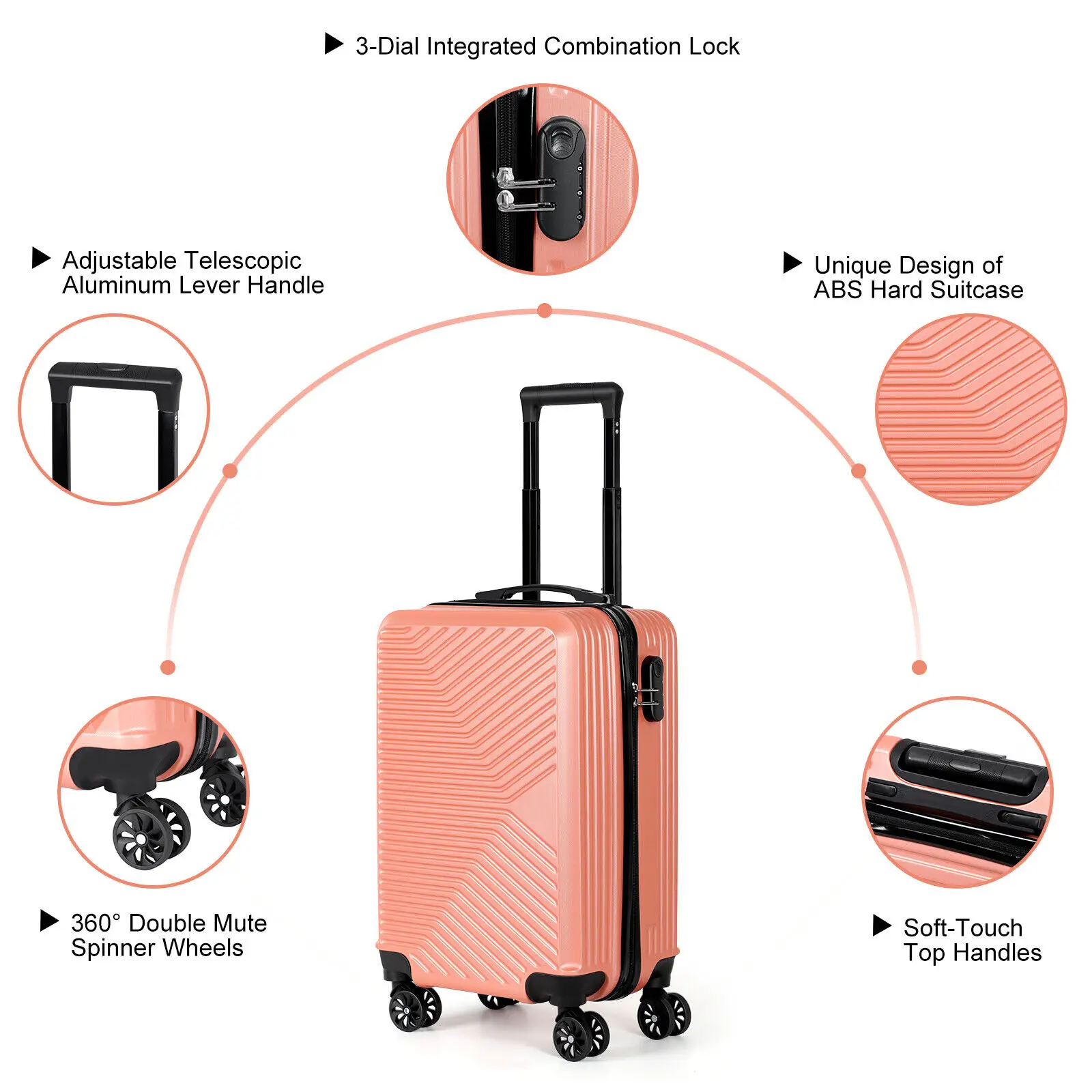 20-Zoll-Handgepäck Hardside Leichter Spinner-Reisekoffer