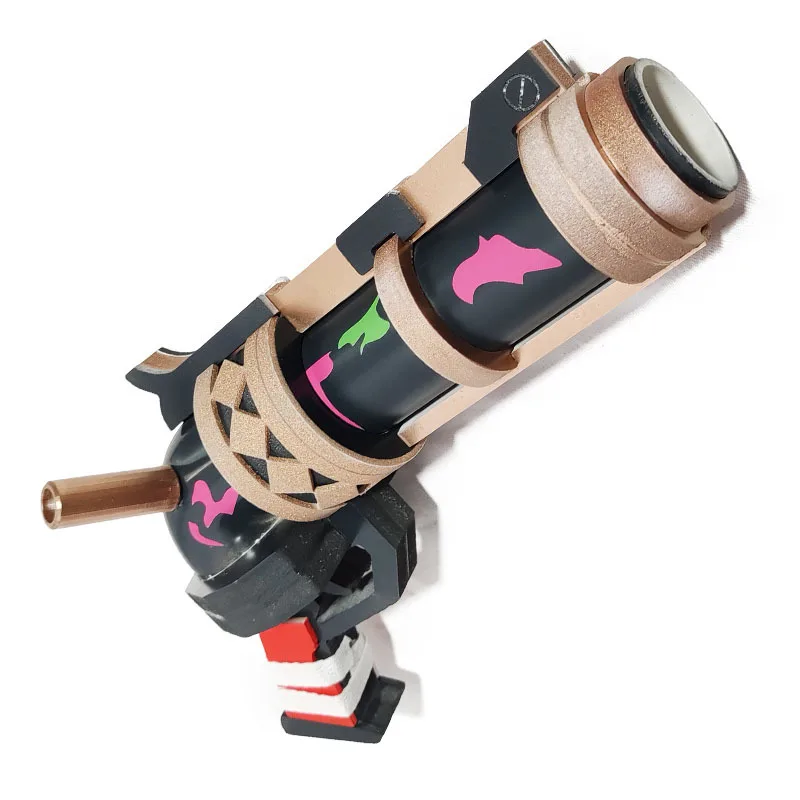 ขายร้อน LoL Arcane Jinx บทบาทเล่นอาวุธ props BaoBao Vi น้องสาวบทบาทเล่นปืน LoL Arcane Jinx ฮาโลวีน Carnival สีฟ้า wi