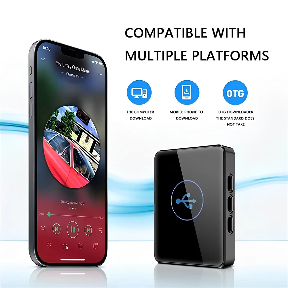 مشغل MP3 محمول بلوتوث 4.2 Hifi موسيقى مكبر صوت ستيريو تشغيل فيديو MP4 صغير مع شاشة LED راديو FM تسجيل وكمان