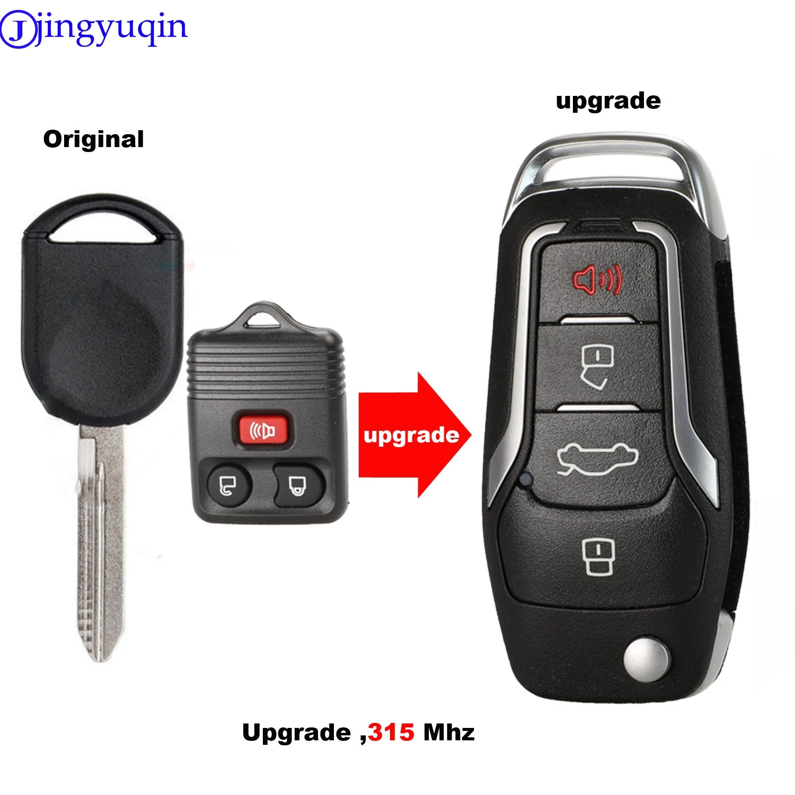 

jingyuqin Remote Key Upgrade For Ford Mustang Explorer Expedition Taurus Ranger Escape Mercury Mountaineer Navigator CWTWB1U345