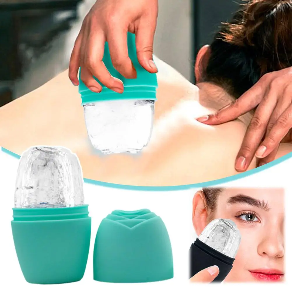 Rouleau de crème glacée en silicone pour le visage, outil de massage de la peau, plateaux de levage, contour du visage, masseur de glace, IkT6H9