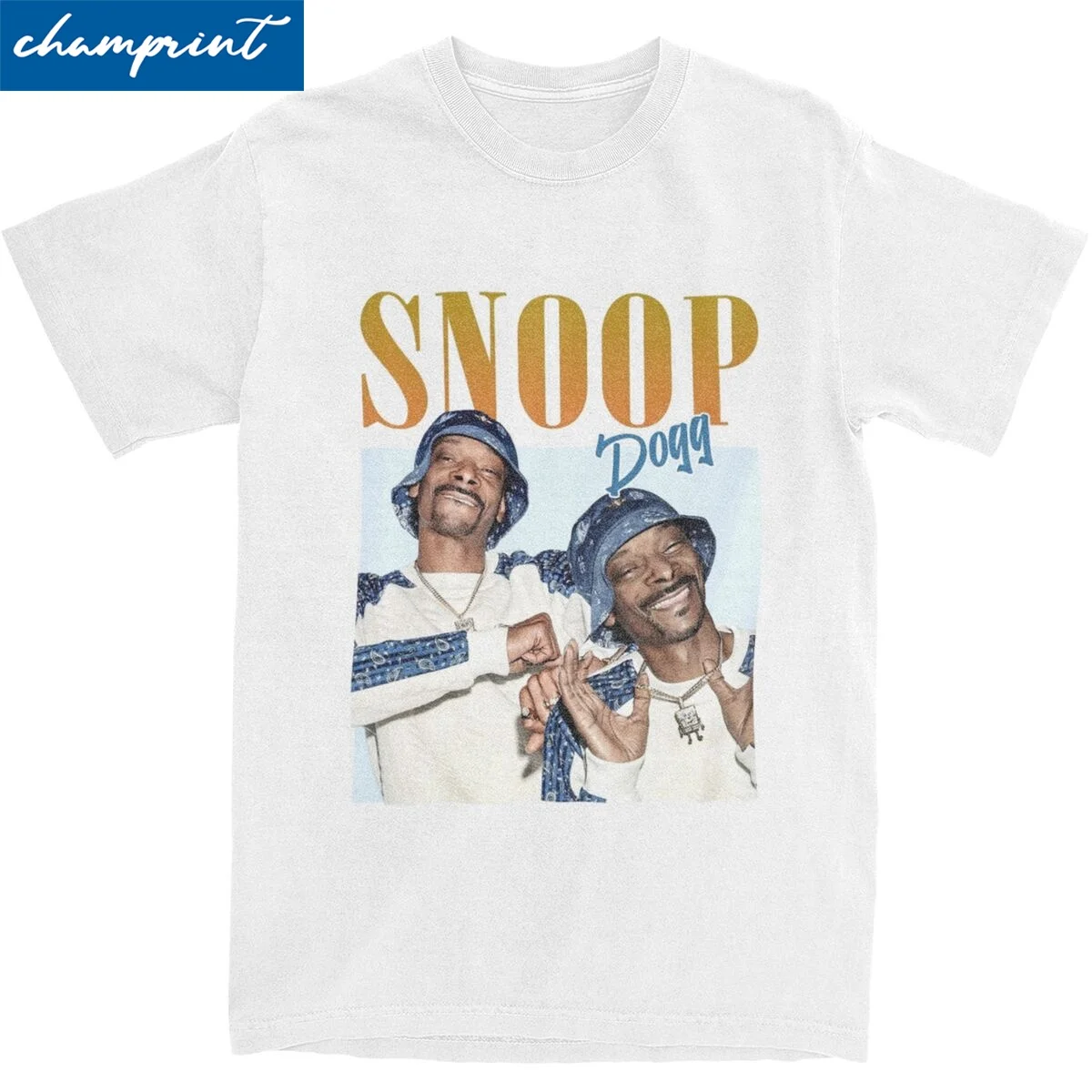 Hip Hop Snoop Dogg Vintage T-Shirt for Men Women Casual Pure Cotton Tees Crewneck Short Sleeve T Shirt Plus Size Tops