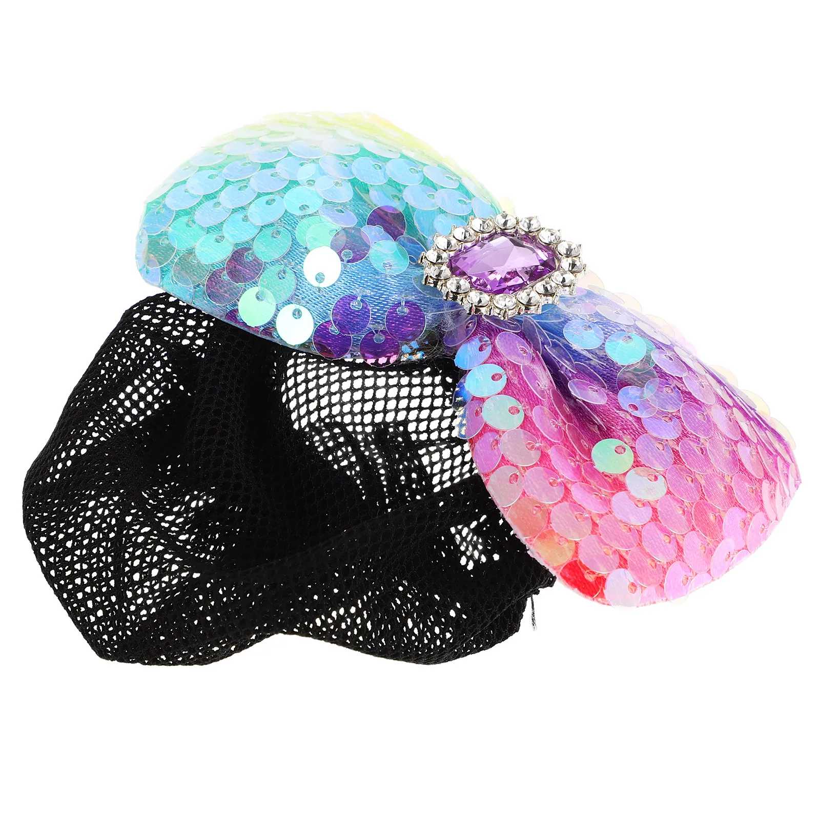 

Colorful Sequin Hair Net for Girls Latin Dance Ballet Bun Cover Secure Fit Sparkle Hairnet for Dance Recitals Bun Maker