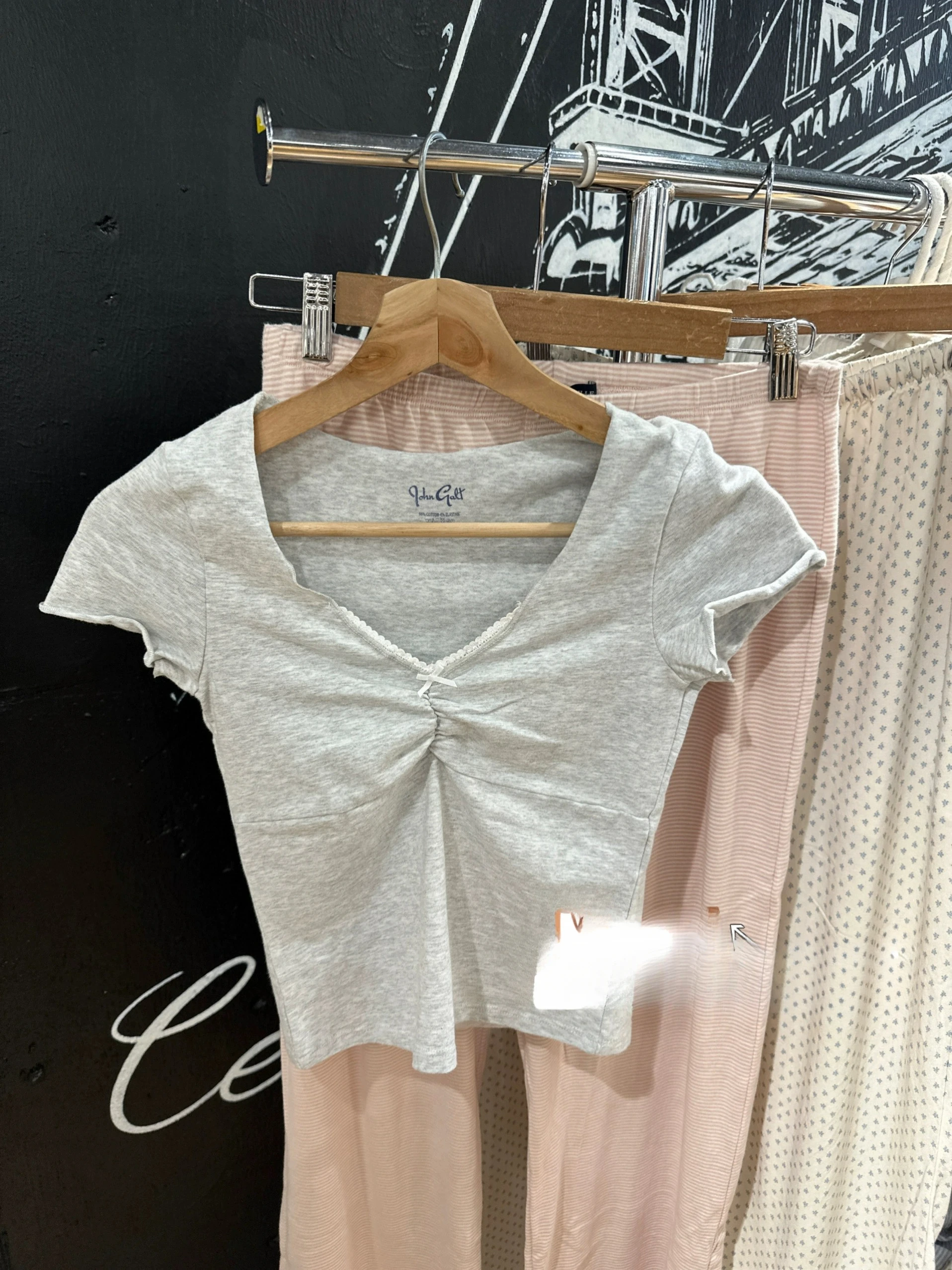 Sweet Women Gray Tank Top 2024 Fashion Summer V-neck Lace Bow T-shirt Ladies Vintage  Female Cotton Short Sleeves