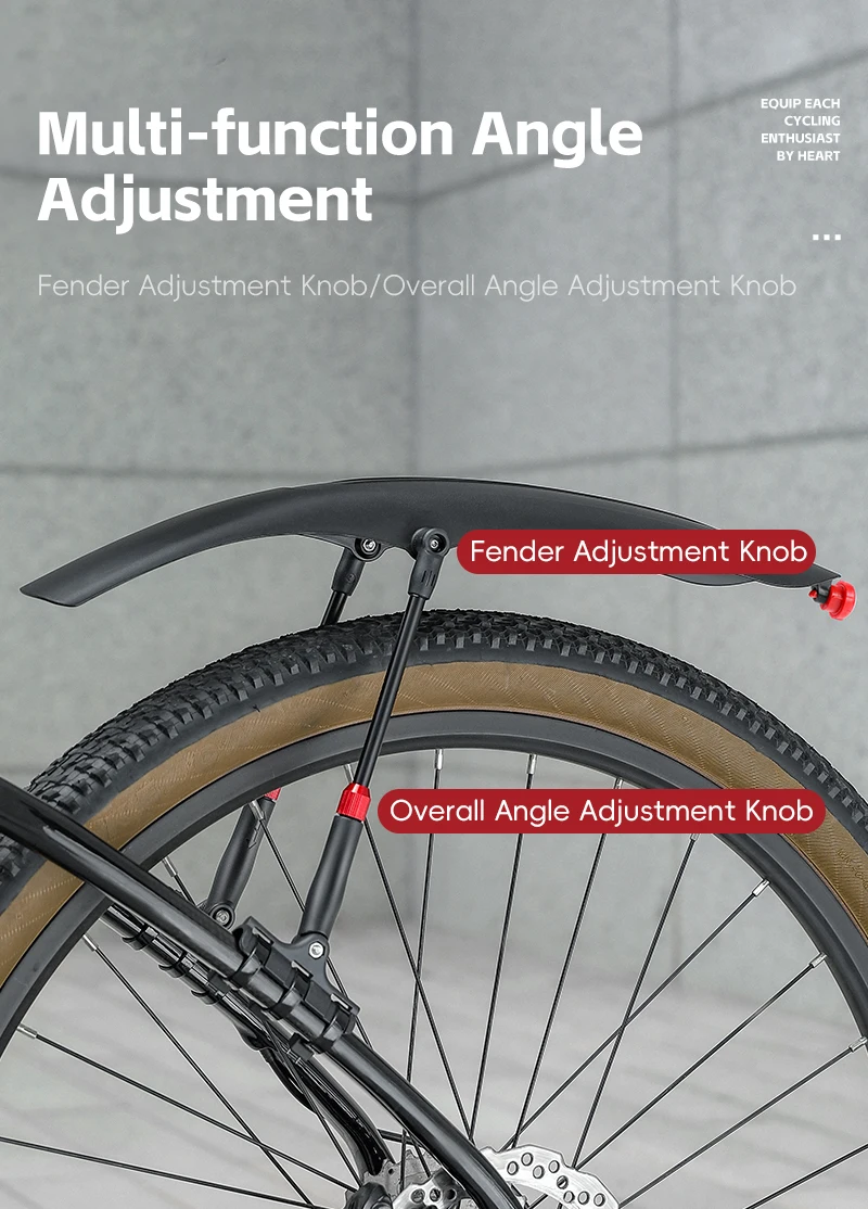 WEST BIKING Fahrrad-Schutzblech-Set für vorne/hinten mit Schnellverschluss und Rücklicht für 26-29 Zoll Mountainbike-Zubehör – Detail 5