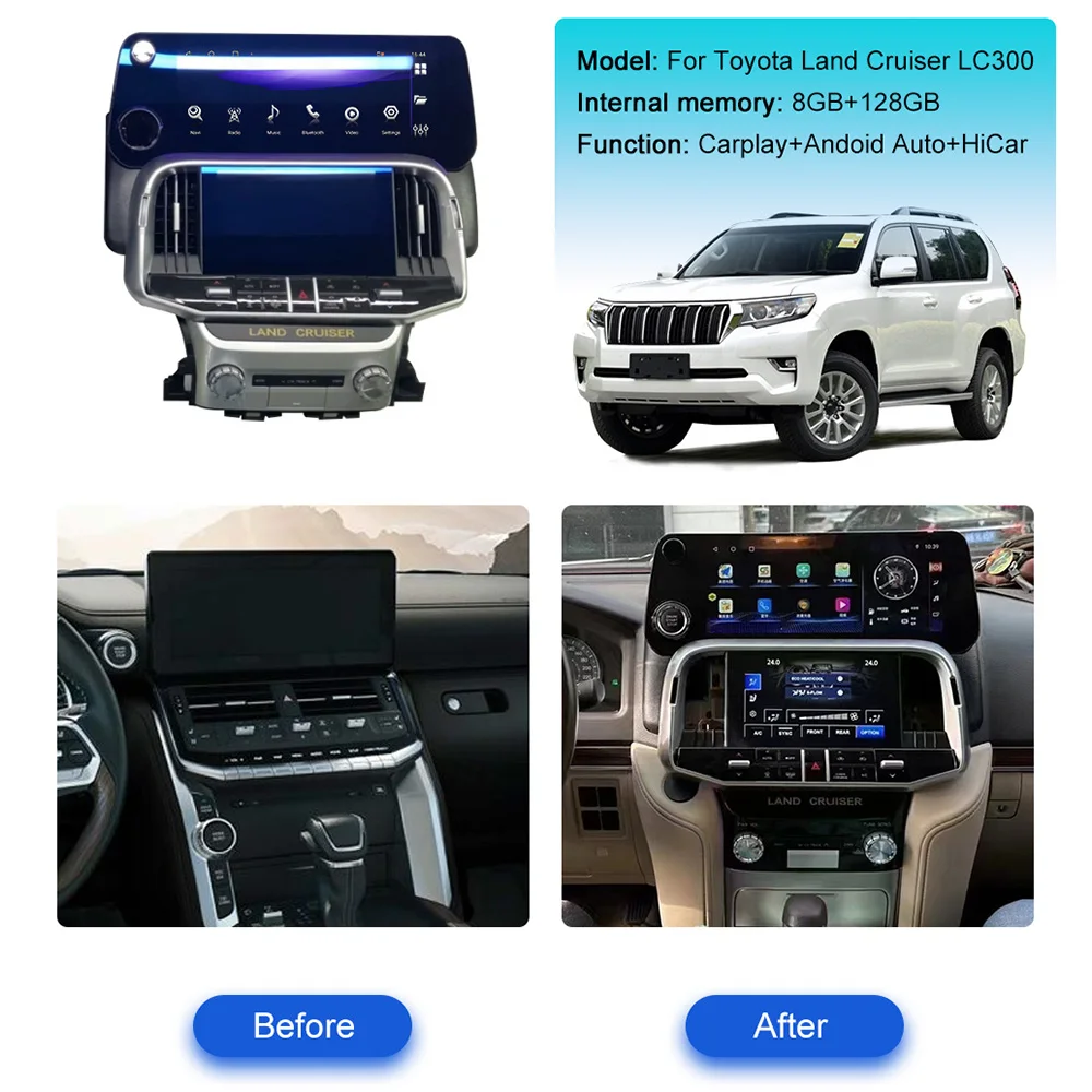 Car Accessories Radio Stereo Android For Toyota Land Cruiser LC300 Upgrade LC600 GPS Navigation Multimedia Player IPS Head Unit