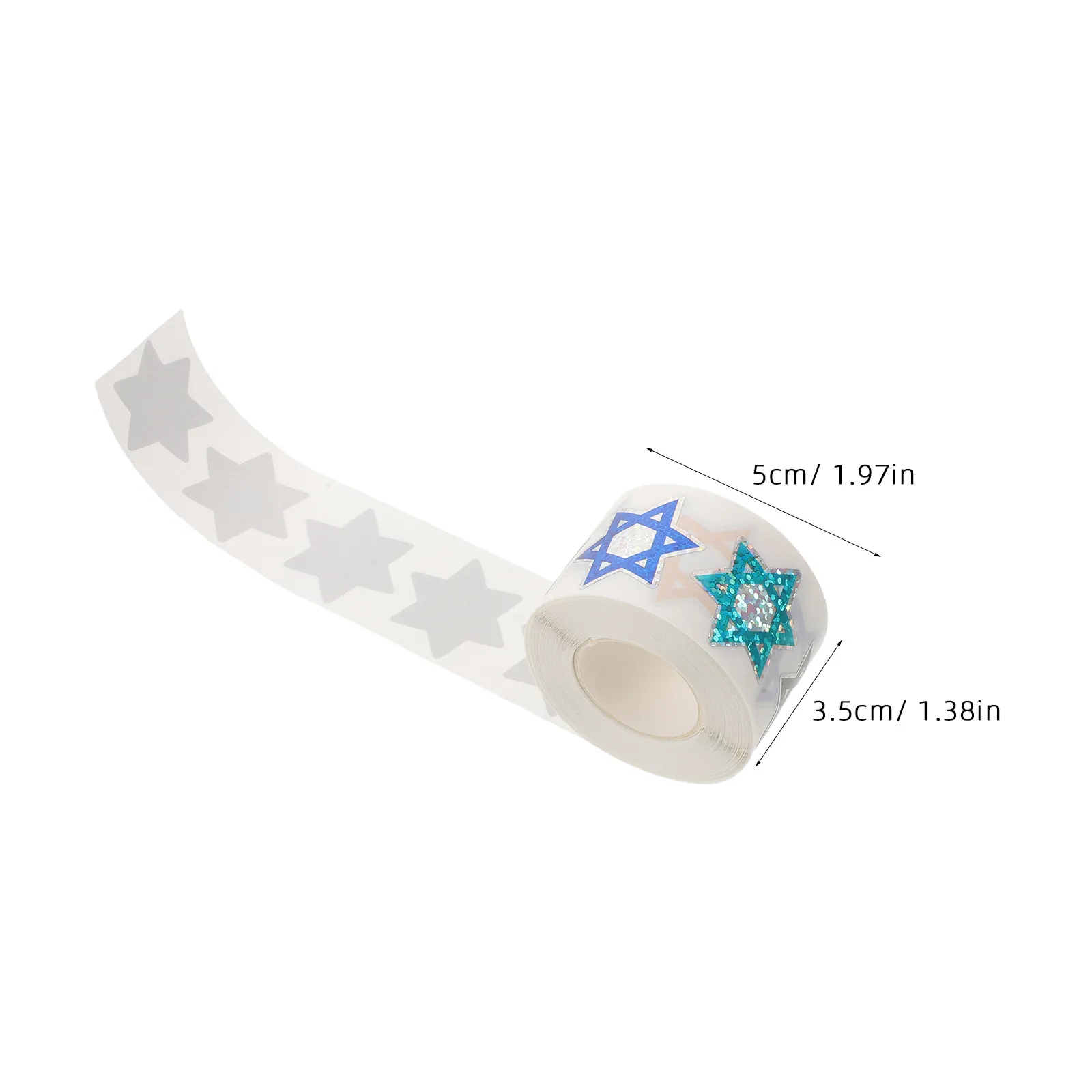 2 Rolls Passover Celebration Stickers Six Pointed Star Design Bright Festive Self Adhesive Jewish Holiday Labels for Candy Bags