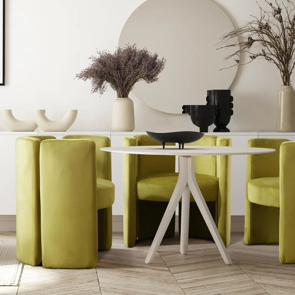

Cafe Chairs,Modern Velvet Dining Chair Set of 2 Cute Barrel Side Chair Chair for Living Room Dining Room Bedroom Reception Area