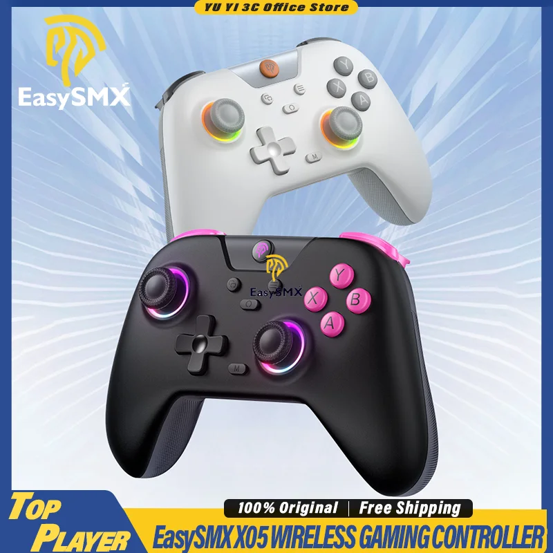 

Беспроводной игровой контроллер EasySMX X05, частота заката 1000 Гц, эффект Холла, джойстики, динамический RGB, 750 мАч, аккумулятор, линейный триггер Холла
