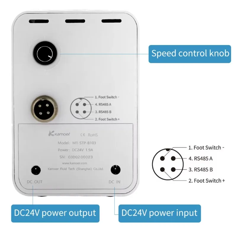 M1-STP 24V Low Flow Programmable High Precision Laboratory Experiment Viscous Fluid Peristaltic Pump Dosing Machine