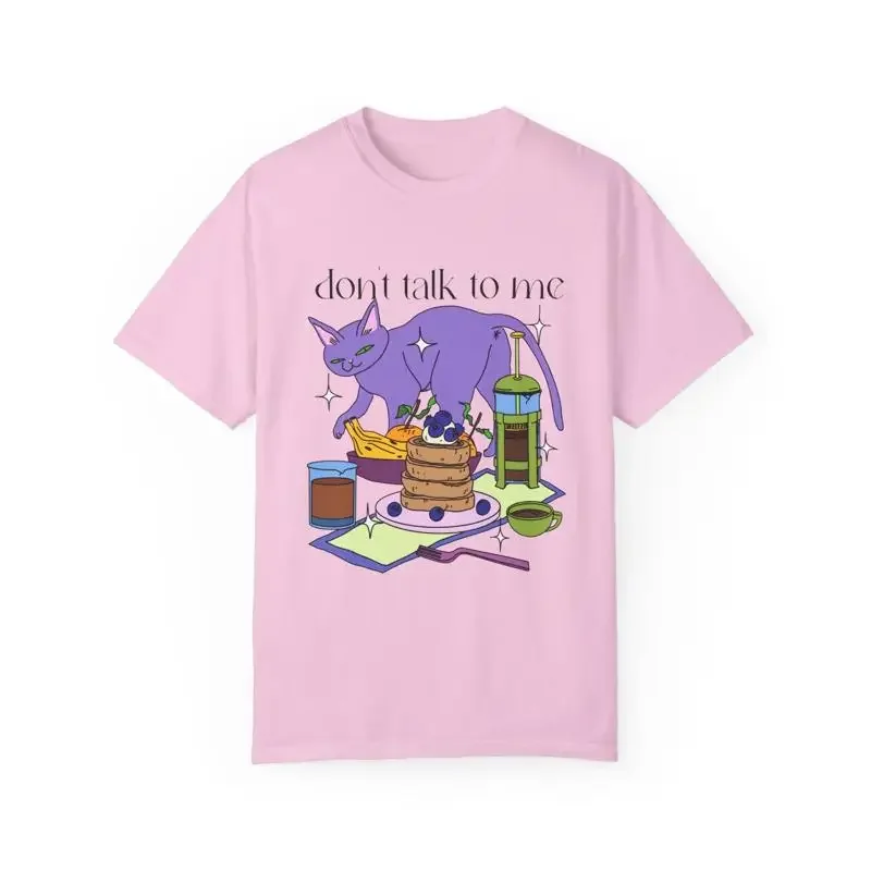 

Футболка «Не говори мне» с иллюстрацией кота, окрашенная одежда