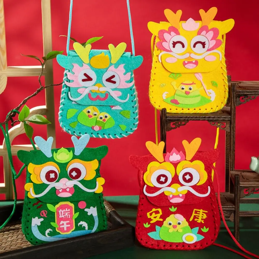 Dragon Pattern Kindergarten Material Package Crafts Non-woven Fabric Chinese Style DIY Toy Antique Style Chinese Zodiac