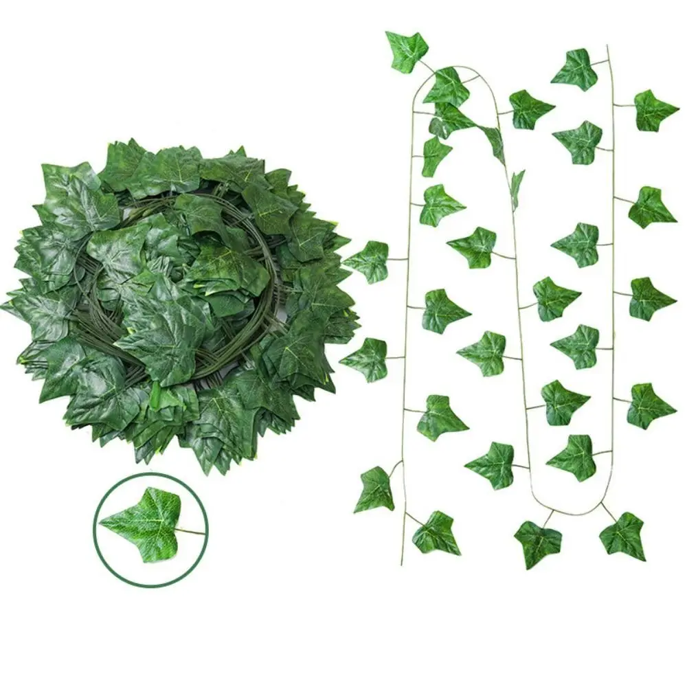 

12pcs Artificial Foliage Simulated Leaf Garland Decor Plastic DIY Artificial Spring Leaf Vine 230cm 30head Leaves