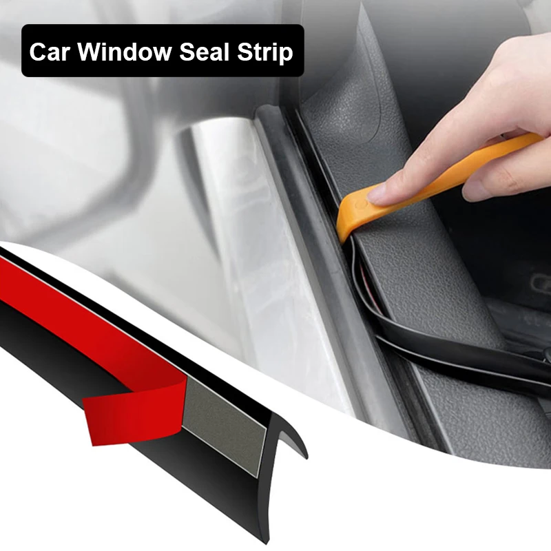 Car Side Window Seal Strip Waterproof Rubber Weatherstrip Window Gap Filler Reduce Vibration Noise Insulation V Shape Seal Strip