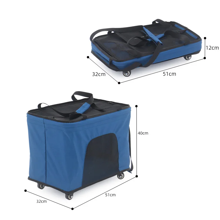 Passeggini pieghevoli per animali domestici da viaggio a 4 ruote per cani e gatti di taglia grande