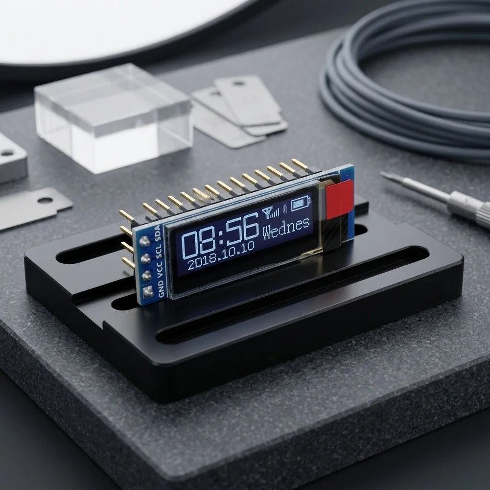 I2C For OLED Display 0.91 inch 128x32 Resolution Wide Viewing Angle Minimal Wiring Required for Microcontroller Integration