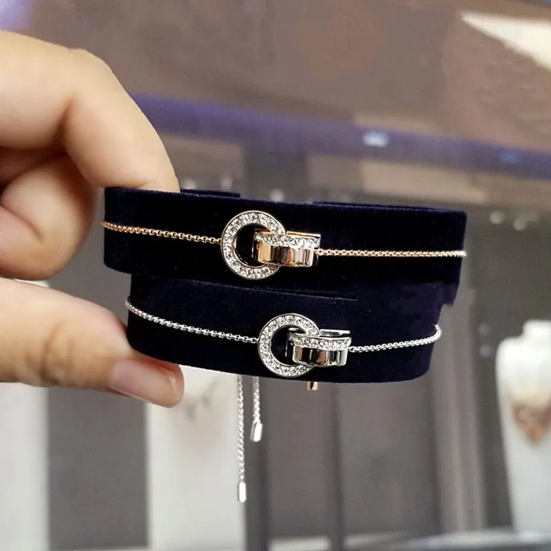 Ring Clasp To Operate Pull Crystal Bracelet S925 Pure Silver